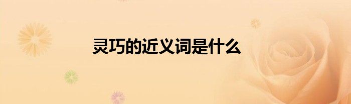 灵巧的近义词是什么