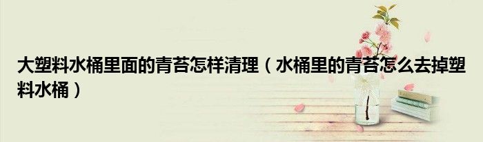 大塑料水桶里面的青苔怎样清理（水桶里的青苔怎么去掉塑料水桶）