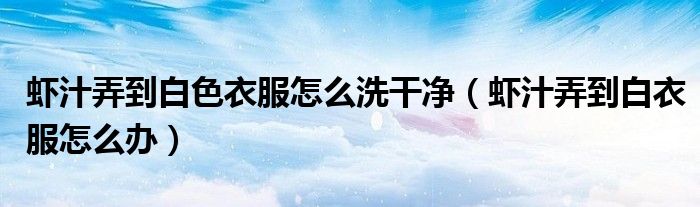 虾汁弄到白色衣服怎么洗干净（虾汁弄到白衣服怎么办）