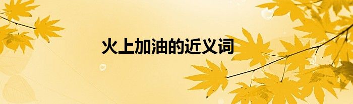 火上加油的近义词