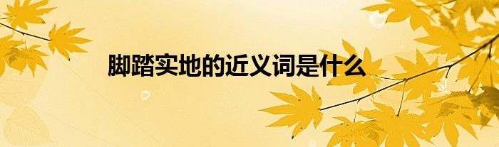 脚踏实地的近义词是什么