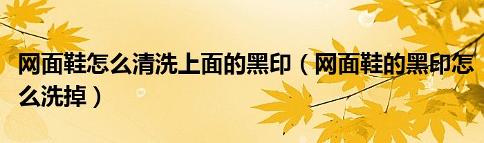 网面鞋怎么清洗上面的黑印（网面鞋的黑印怎么洗掉）