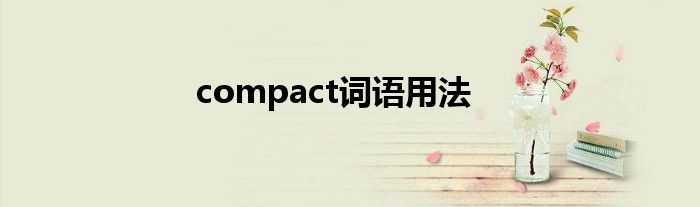 compact词语用法