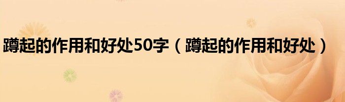 蹲起的作用和好处50字（蹲起的作用和好处）