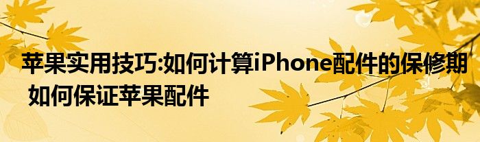 苹果实用技巧:如何计算iPhone配件的保修期 如何保证苹果配件