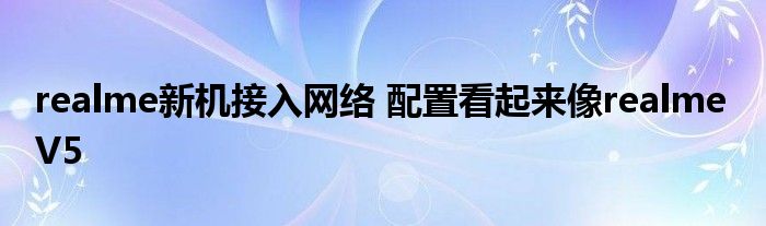 realme新机接入网络 配置看起来像realme V5