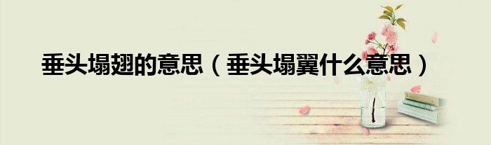 垂头塌翅的意思（垂头塌翼什么意思）