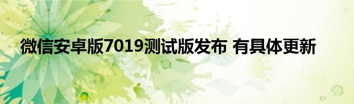 微信安卓版7019测试版发布 有具体更新