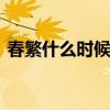 春繁什么时候开始 蜜蜂春繁温度多少度合适