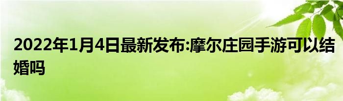 2022年1月4日最新发布:摩尔庄园手游可以结婚吗
