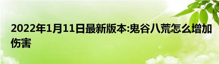 2022年1月11日最新版本:鬼谷八荒怎么增加伤害