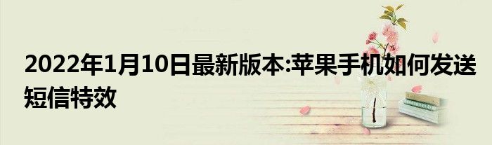 2022年1月10日最新版本:苹果手机如何发送短信特效