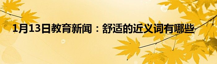 1月13日教育新闻：舒适的近义词有哪些