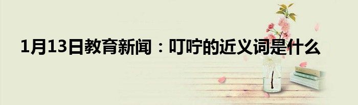 1月13日教育新闻：叮咛的近义词是什么
