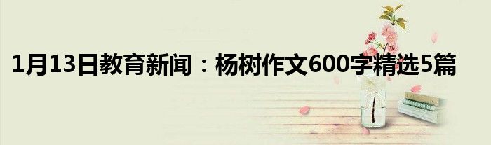 1月13日教育新闻：杨树作文600字精选5篇