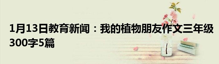1月13日教育新闻：我的植物朋友作文三年级300字5篇