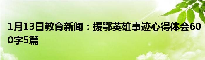 援鄂英雄事迹心得体会600字5篇