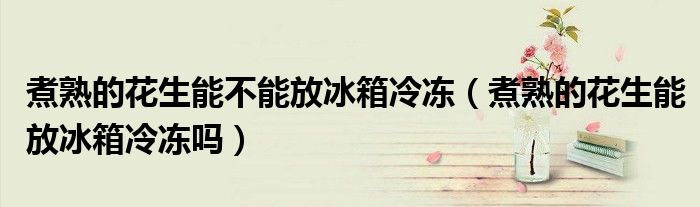 煮熟的花生能不能放冰箱冷冻（煮熟的花生能放冰箱冷冻吗）