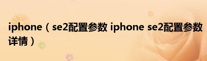 iphone（se2配置参数 iphone se2配置参数详情）