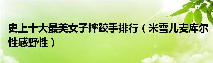 史上十大最美女子摔跤手排行（米雪儿麦库尔性感野性）