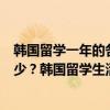 韩国留学一年的各项费用大约是多少（韩国留学费用一年多少？韩国留学生活费一个月多少钱？）