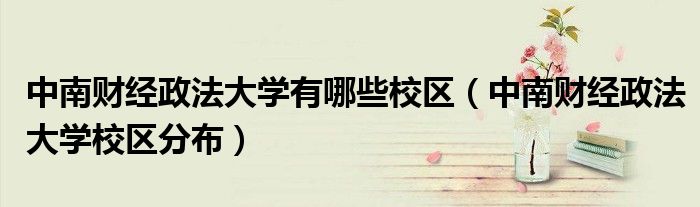中南财经政法大学有哪些校区（中南财经政法大学校区分布）