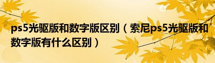ps5光驱版和数字版区别（索尼ps5光驱版和数字版有什么区别）