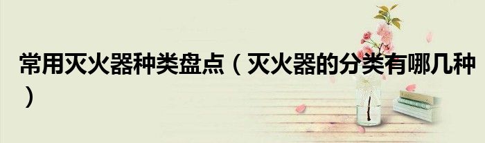 常用灭火器种类盘点（灭火器的分类有哪几种）