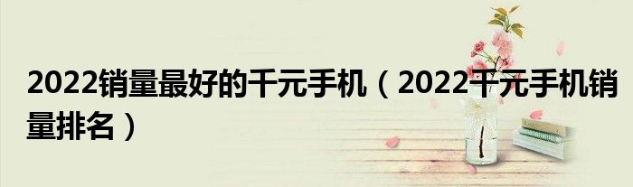 2022销量最好的千元手机（2022千元手机销量排名）