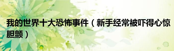 我的世界十大恐怖事件（新手经常被吓得心惊胆颤）