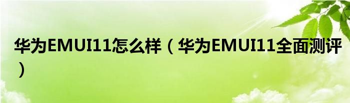 华为EMUI11怎么样（华为EMUI11全面测评）