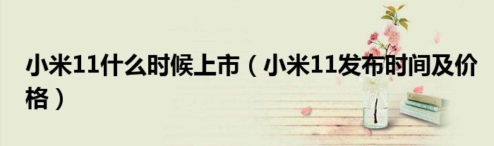 小米11什么时候上市（小米11发布时间及价格）