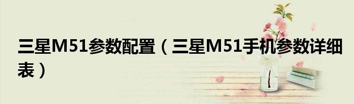 三星M51参数配置（三星M51手机参数详细表）