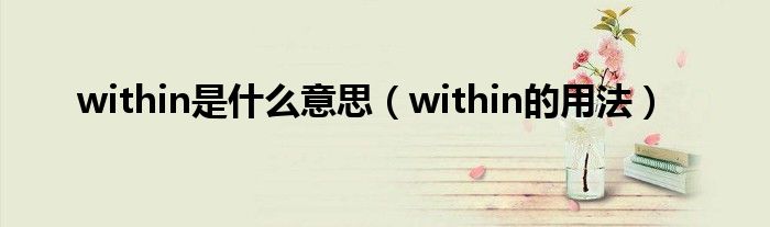 within是什么意思（within的用法）