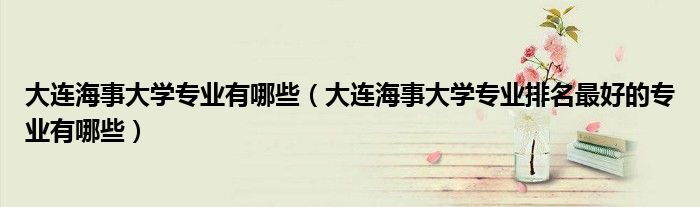 大连海事大学专业有哪些（大连海事大学专业排名最好的专业有哪些）