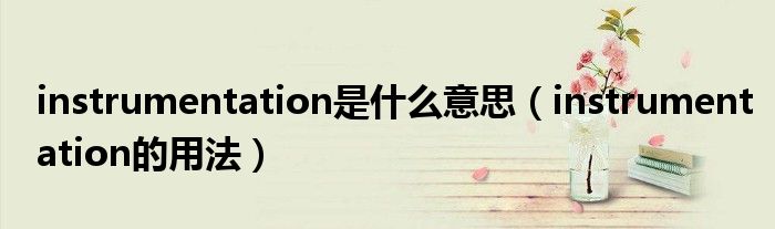 instrumentation是什么意思（instrumentation的用法）