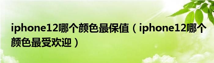iphone12哪个颜色最保值（iphone12哪个颜色最受欢迎）
