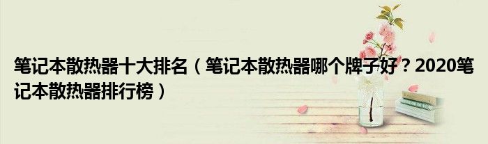 笔记本散热器十大排名（笔记本散热器哪个牌子好？2020笔记本散热器排行榜）