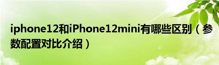 iphone12和iPhone12mini有哪些区别（参数配置对比介绍）
