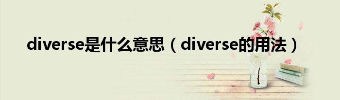 diverse是什么意思（diverse的用法）
