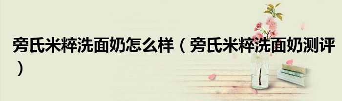 旁氏米粹洗面奶怎么样（旁氏米粹洗面奶测评）