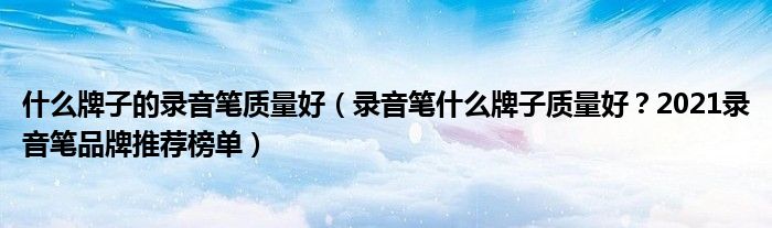 什么牌子的录音笔质量好（录音笔什么牌子质量好？2021录音笔品牌推荐榜单）