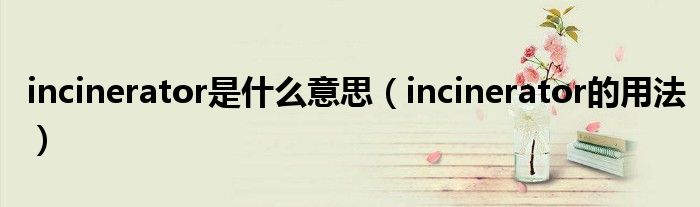 incinerator是什么意思（incinerator的用法）