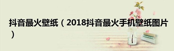 抖音最火壁纸（2018抖音最火手机壁纸图片）