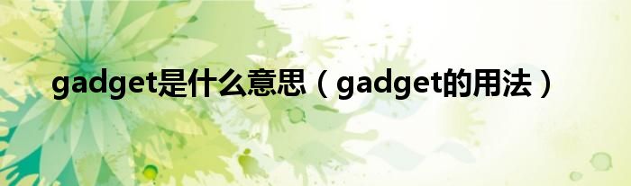 gadget是什么意思（gadget的用法）