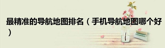 最精准的导航地图排名（手机导航地图哪个好）