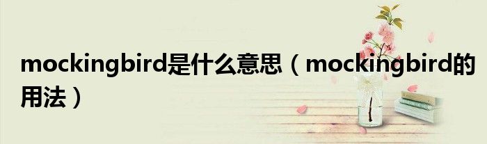 mockingbird是什么意思（mockingbird的用法）
