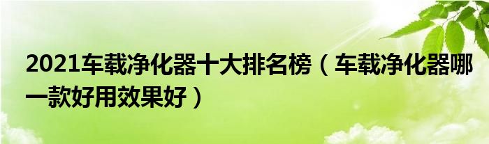 2021车载净化器十大排名榜（车载净化器哪一款好用效果好）