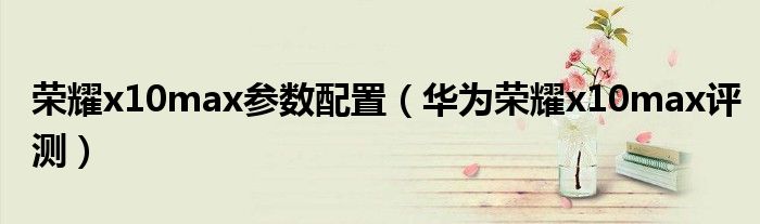 荣耀x10max参数配置（华为荣耀x10max评测）