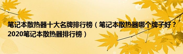 笔记本散热器十大名牌排行榜（笔记本散热器哪个牌子好？2020笔记本散热器排行榜）